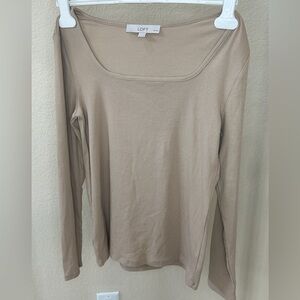 LOFT Women's Tan Long Sleeve Top